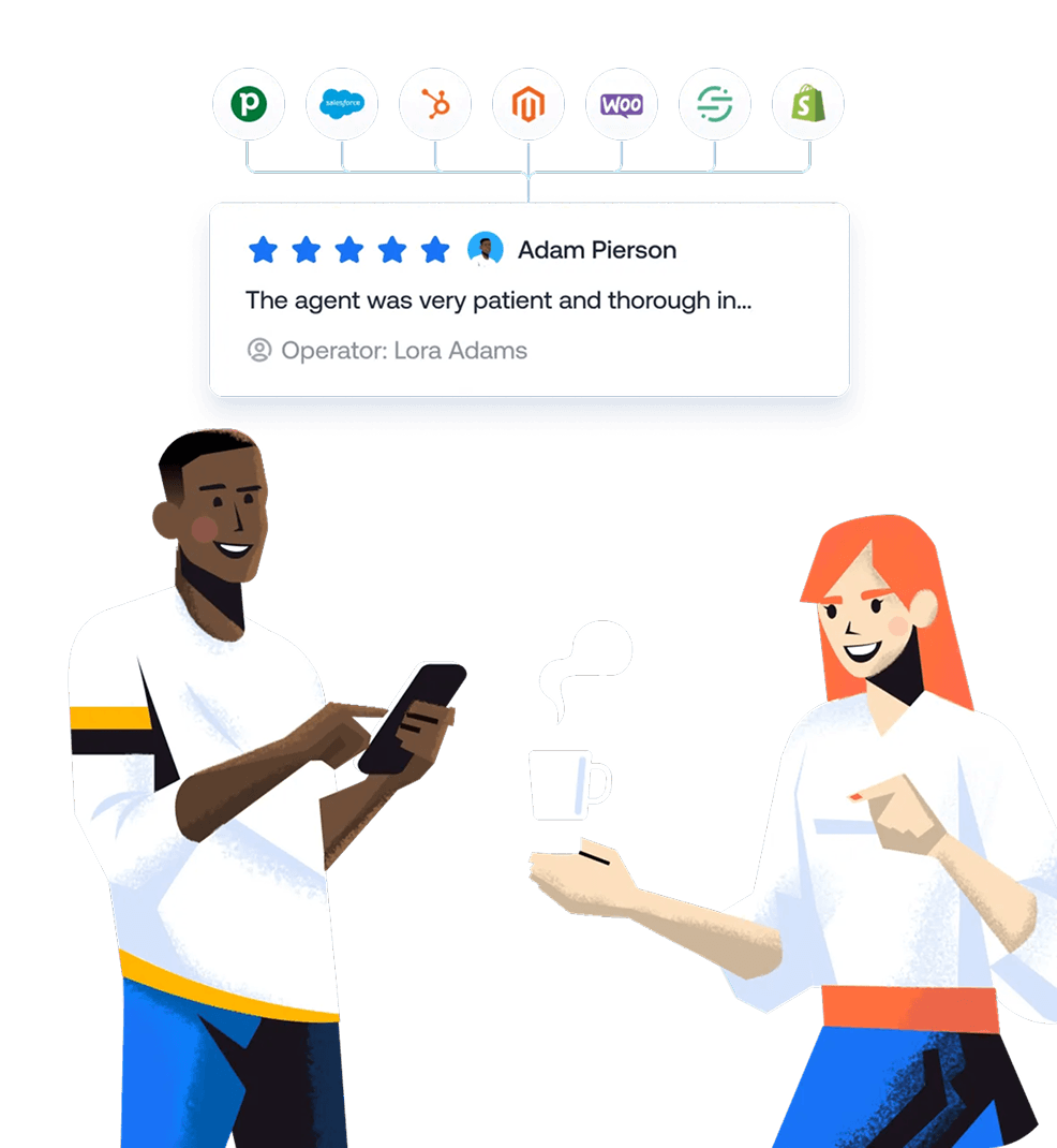 Visitor insight illustration showing AI analytics and data visualization